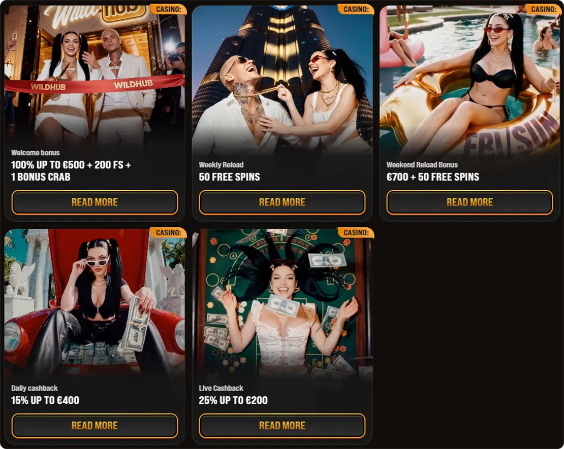 WildHub casino bonuses