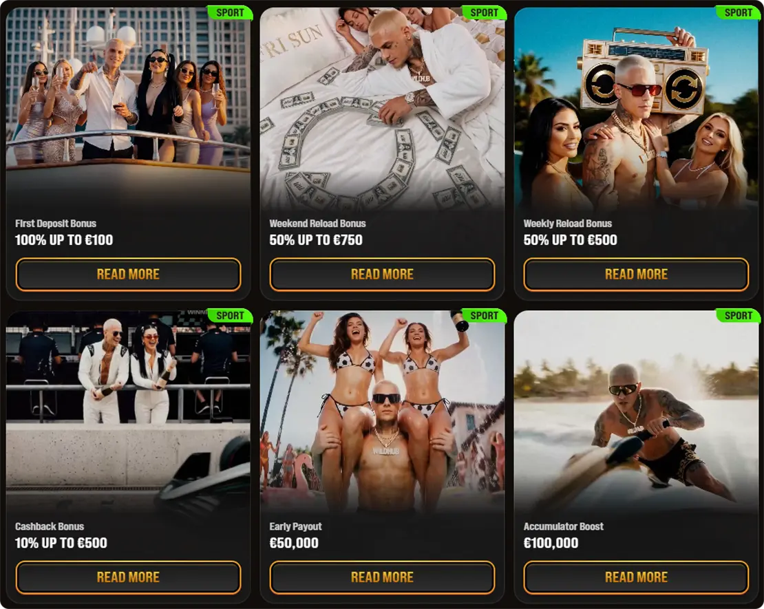 WildHub sport bonuses